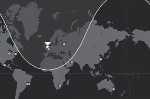 World map with dots